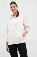 Bluzy damskie - New Balance bluza bawełniana damska kolor różowy z kapturem gładka - miniaturka - grafika 1