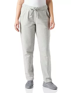 Spodnie damskie - Ulla Popken Damskie spodnie dresowe, wąskie nogawki, elastyczny ściągacz, bawełna ekologiczna, spodnie do biegania, szary melanż, 58 - grafika 1