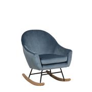 Fotele - Beliani Fotel bujany welur niebieski OXIE - miniaturka - grafika 1