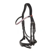 Ogłowia - Kieffer Ogłowie anatomiczne VIOLA z naczółkiem z różowo- srebrnymi kryształkami - miniaturka - grafika 1