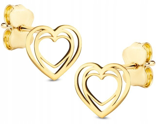 ZŁOTE KOLCZYKI GWIAZD SERCA SERDUSZKA 585