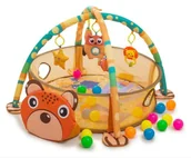 Maty edukacyjne - DUŻA MATA EDUKACYJNA MIĘKKA INTERAKTYWNA DLA NIEMOWLAKA NIEDŹWIADEK + PIŁKI - miniaturka - grafika 1