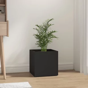 vidaXL Donica, czarna, 40x40x40 cm, materiał drewnopochodny - Pozostałe narzędzia ogrodowe - miniaturka - grafika 1