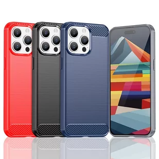 Etui Carbon Case do iPhone 15 Pro Max elastyczny niebieski - Etui i futerały do telefonów - miniaturka - grafika 3