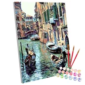 Malowanie po numerach - 123Art, Zestaw do malowania po numerach Wenecja, 40x50 cm - miniaturka - grafika 1