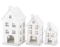 Ozdoby bożonarodzeniowe - Dekoracja Domek  Kpl. 3 Szt. Świąteczna Figurka - miniaturka - grafika 1