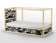 Naklejki na drzwi i meble - Naklejki Ikea Kura Bed  Czarno-biały Tropikalny Gąszcz - miniaturka - grafika 1
