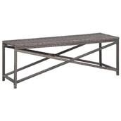 Ławki ogrodowe - vidaXL Ławka ogrodowa, 120 cm, polirattan, szara - miniaturka - grafika 1