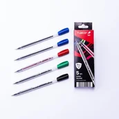 Długopisy - Pióro żelowe GZ-031 (5szt.) czarne,czerwone, niebieskie x2, zielone EKO etui RYSTOR 426-521EKO - miniaturka - grafika 1