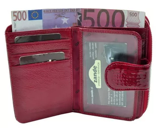 Portfel Damski Skóra Naturalna GREGORIO Średni Z Suwakiem Piórnik Lakierowany GF-115 CZERWONY RFID 12,5 x 8,5 x 3 [cm] - Portfele - miniaturka - grafika 2