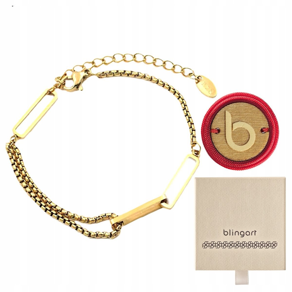 Bransoletka pozłacana stal chirurgiczna damska kostka regulowana BLINGART