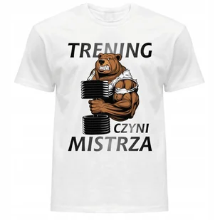 KOSZULKA NA PREZENT TRENING CZYNI MISTRZA L - Koszulki męskie - miniaturka - grafika 1