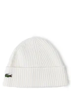 Czapki męskie - Lacoste Czapka męska Mężczyźni Wełna biały jednolity, ONE SIZE - miniaturka - grafika 1
