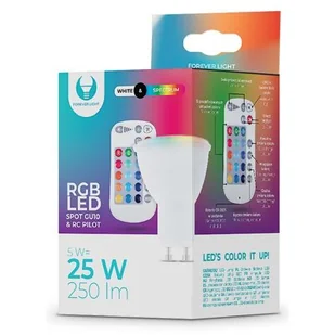 Forever Light Żarówka LED GU10 RGB + Biały 5W z pilotem 250lm - Żarówki LED - miniaturka - grafika 1