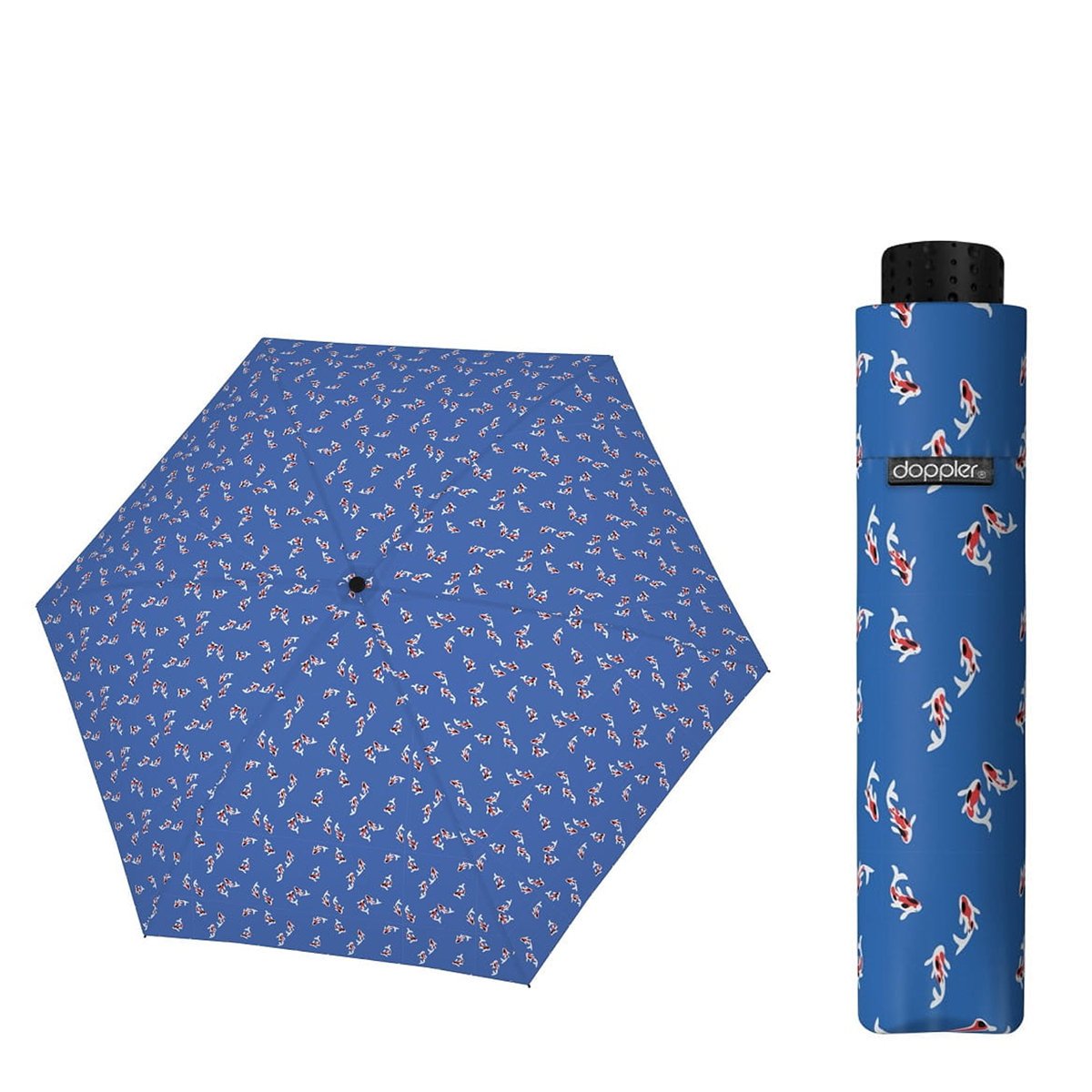 Parasolka damska do kieszeni lub torebki DOPPLER Fiber Havanna tylko 140 g, niebieska