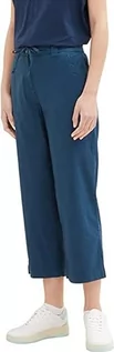 Spodnie damskie - TOM TAILOR Cropped Culotte damskie spodnie materiałowe, 11758 - Midnight Sail, 40W / 28L - grafika 1
