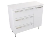 Szafki łazienkowe - Szafka Stojąca Z Blatem ATH 90 cm D Lewa - Biały Mat - Uchwyty Stal Szczotkowana - miniaturka - grafika 1