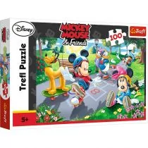 Trefl Puzzle Myszka Miki i przyjaciele Na rolkach 100 - Puzzle - miniaturka - grafika 1