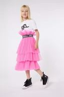 Sukienki i spódniczki dla dziewczynek - Karl Lagerfeld spódnica dziecięca kolor różowy mini rozkloszowana - miniaturka - grafika 1