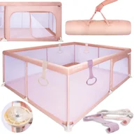 Łóżeczka i kojce - Kojec Dla Dziecka Łóżeczko Duży Plac Zabaw 150 X 200 X 68 Cm + Uchwyty Do Kojca Zestaw - miniaturka - grafika 1