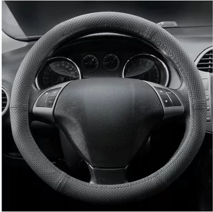 CarPassion Pokrowiec SKÓRZANY na kierownicę 35-37 cm - Akcesoria motoryzacyjne - miniaturka - grafika 1