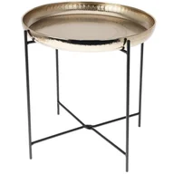 Ławy i stoliki kawowe - Mały stolik boczny metalowy złoty 35xh36 cm - miniaturka - grafika 1