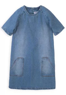 Bawełniana sukienka jeansowa w kolorze granatowym - Sukienki - miniaturka - grafika 1