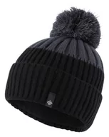 Czapki i chusty sportowe męskie - RONHILL Czapka do biegania BOBBLE HAT czarno-szara - miniaturka - grafika 1