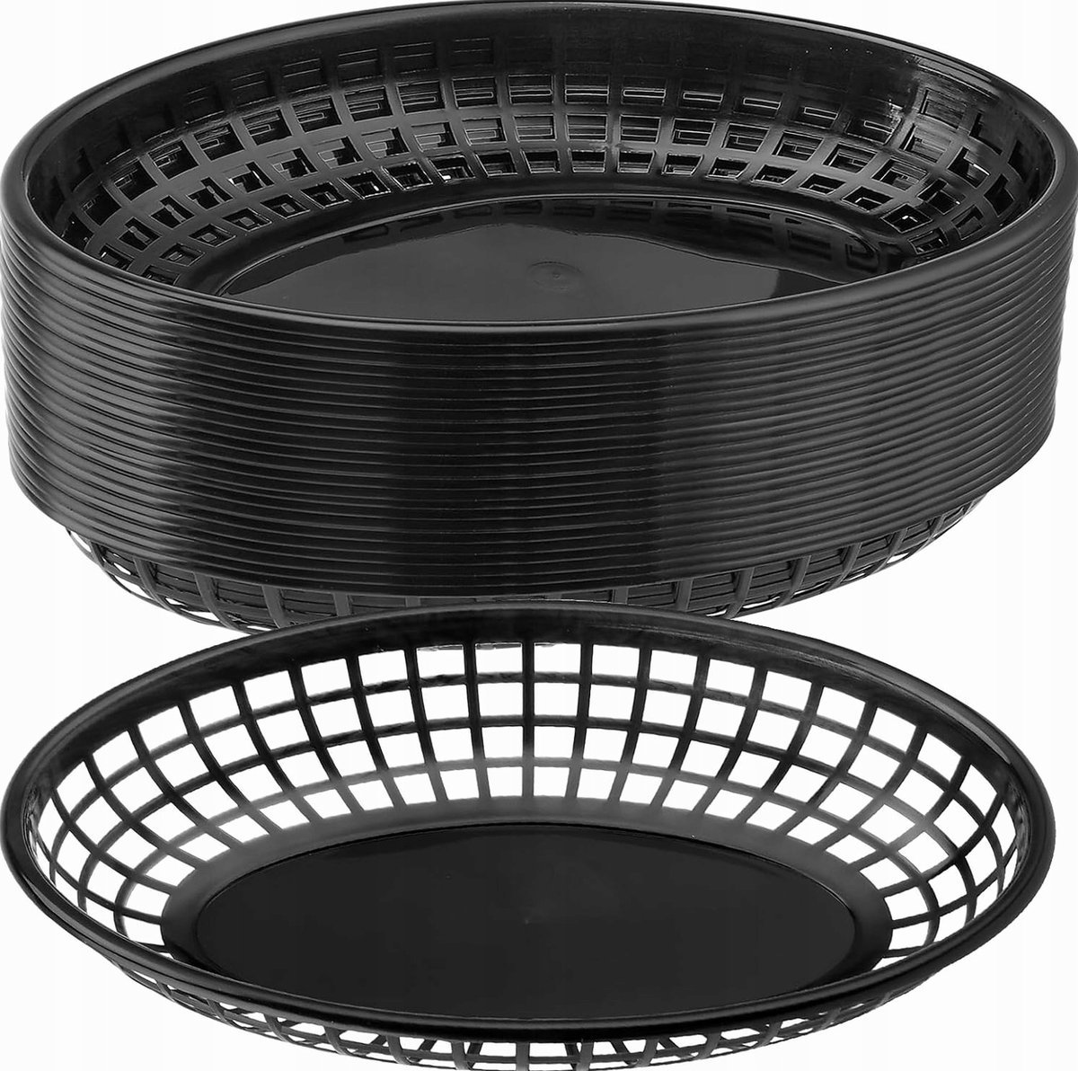 KOSZYK 40 SZTUK 23X145X4CM CZARNY PLASTIKOWY OWALNY DO SERWOWANIA ŻYWNOŚCI