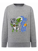 Bluzy dla chłopców - Chłopięca bluza z nadrukiem Astronauta & Dinozaur szara Tup Tup r.122/128 - miniaturka - grafika 1