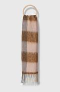 Apaszki i szaliki damskie - Marella szalik z domieszką wełny kolor brązowy wzorzysty - miniaturka - grafika 1