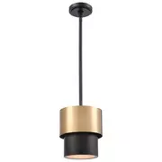 Lampy sufitowe - Coburg D20 lampa wisząca 1xE14 czarna/mosiądz P01777BR - miniaturka - grafika 1
