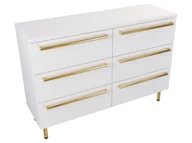 Szafki łazienkowe - Szafka Stojąca Z Blatem ATH 120 cm S Prawa - Biały Mat - Uchwyty Złote Polerowane - miniaturka - grafika 1