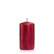 Świece - Świeca walec KOKON 10 cm kolor CZERWONY - miniaturka - grafika 1