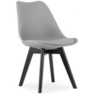 Krzesła - Komplet szarych ergonomicznych krzeseł z czarnymi nogami 4 szt. Zyfok - miniaturka - grafika 1