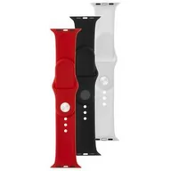 Akcesoria do smartwatchy - Fixed Zestaw pasków Silicone Strap na Apple Watch 42/44/45/49mm FIXSST-434-3SET4 Czarny/Biały/Czerwony - miniaturka - grafika 1