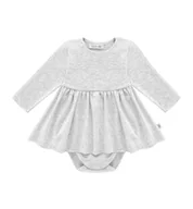 Body dla niemowląt - Body z sukienką szarymelanż 92 - miniaturka - grafika 1