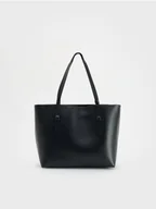 Torebki damskie - Reserved - Torebka shopper z imitacji skóry - czarny - miniaturka - grafika 1