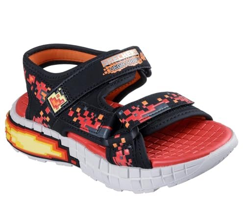 Skechers MEGA-CRAFT SANDAL unisex buty dziecięce, Czarny Czerwony, 35 EU