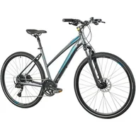 Rowery - Rower crossowy INDIANA X-Cross 5.0 D17 28 cali damski Ciemnoszary - miniaturka - grafika 1