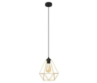 Lampy sufitowe - Żyrandol na lince KARO 1xE27/60W/230V złoty/czarne - miniaturka - grafika 1