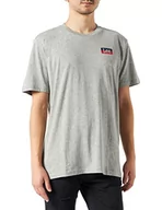 Koszulki męskie - Lee Męski t-shirt z logo Xm, Grey Mele, S - miniaturka - grafika 1