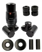 Zawory i kraniki - Zawór termostatyczny do grzałki INTEGRA czarny mat lewy GW1/2 All in One - miniaturka - grafika 1