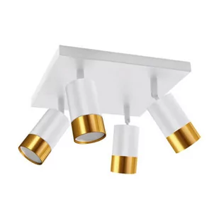 Kierunkowa lampa natynkowa Puzon ruchome tuby biały złoty - Lampy sufitowe - miniaturka - grafika 1