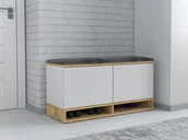 Szafki na buty - Szafka na buty z siedziskiem biała-craft KANSAS z półką siedzisko - miniaturka - grafika 1