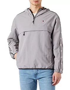 Champion Męska kurtka z kapturem Legacy Outdoor powlekana tkana nylonowa taśma z logo z kapturem, szary kamień, S - Kurtki męskie - miniaturka - grafika 1