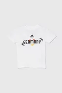 Koszulki dla chłopców - adidas Performance t-shirt bawełniany dziecięcy x UEFA Euro 2024 kolor biały z nadrukiem - miniaturka - grafika 1