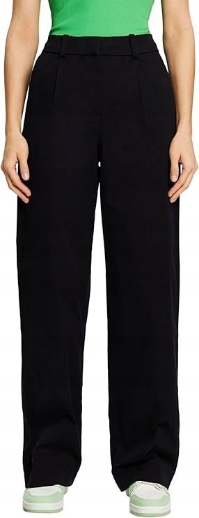 ESPRIT CZARNE SPODNIE CHINOS PROSTE Z NISKIM STANEM BAWEŁNA 30/34 6BA