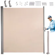 Markizy - LUARO parawan zwijana 180 x 400 cm beżowa Kik Sp. z o. o. Sp. k. - miniaturka - grafika 1
