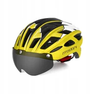 Kaski rowerowe - Kask rowerowy z szybą fotochromową HT19 żółty - miniaturka - grafika 1